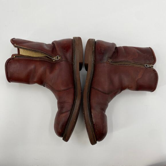 L.L. Bean vintage leather sherpa lined zipper boots